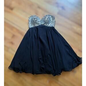 Vtg Cache Formal Dress 4 Women Jeweled Rhinestone Prom Special Occasion Mini 90s